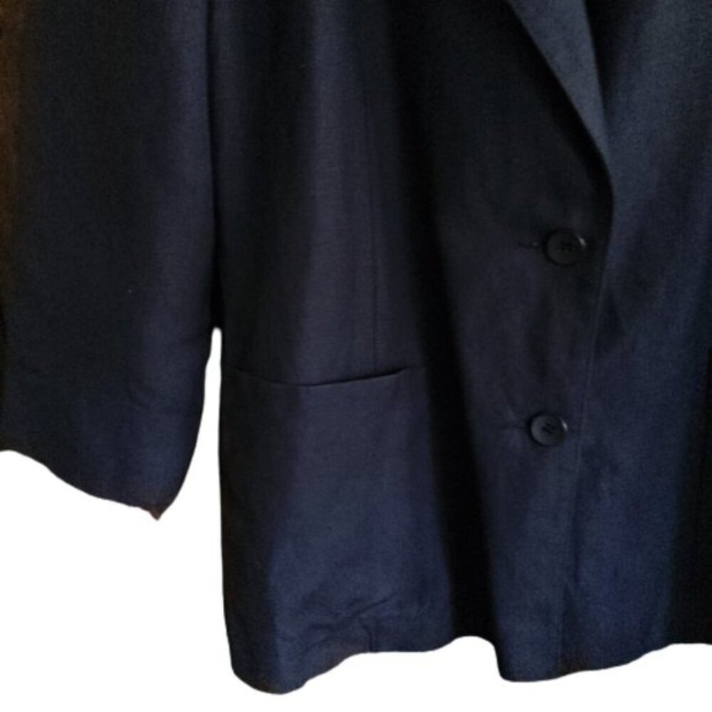 Vintage 90s navy blue chic Italian Byblos embroidered blazer jacket - Picture 8 of 11